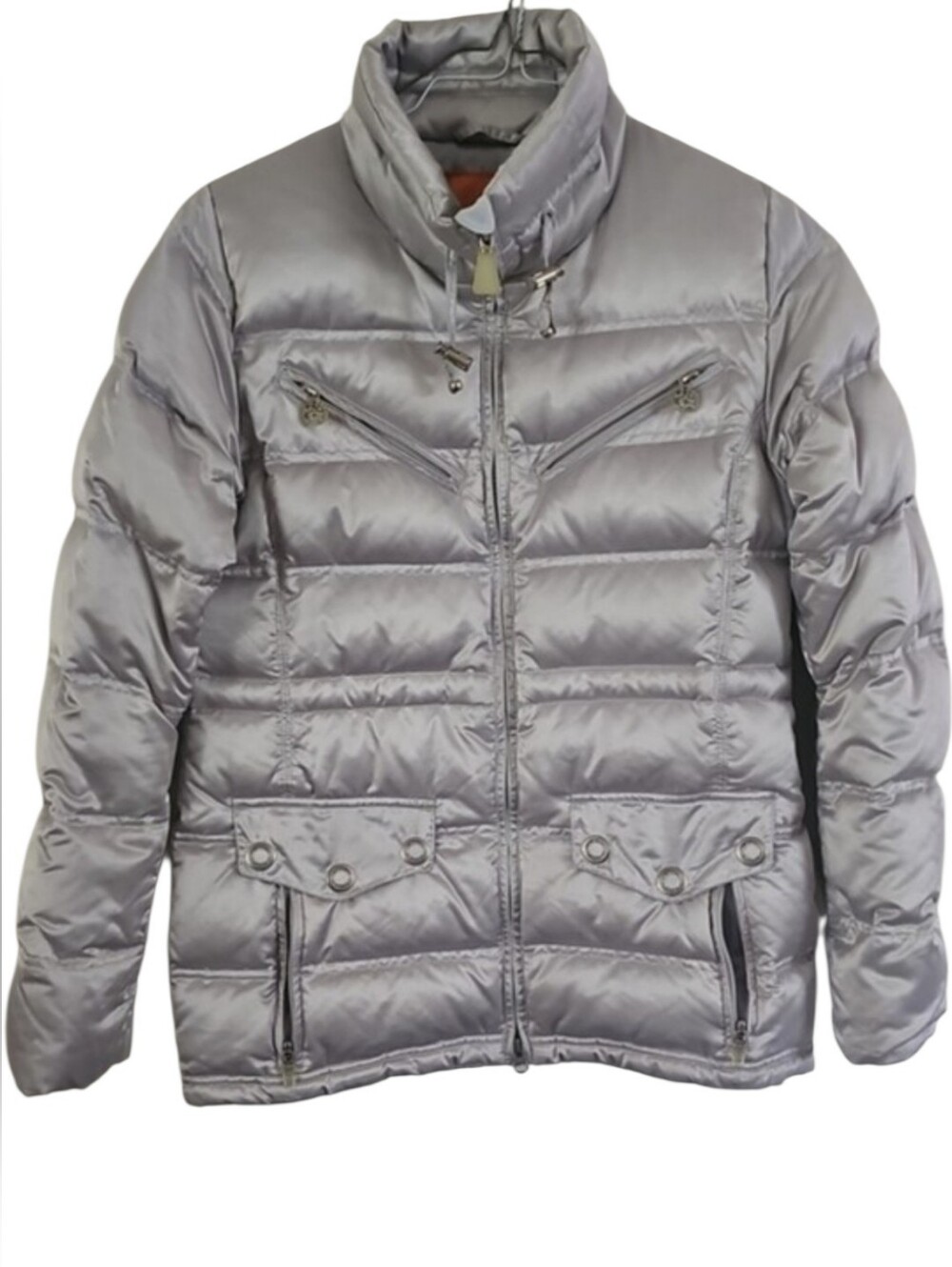 Obermeyer Women’s Size 8 Metallic Silver Down Puffer Ski Jacket Winter Coat